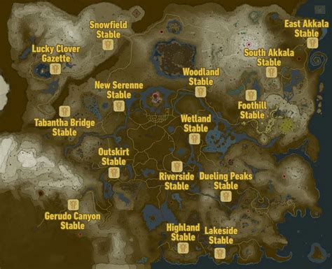 All Stable locations in Zelda: Tears of the Kingdom.